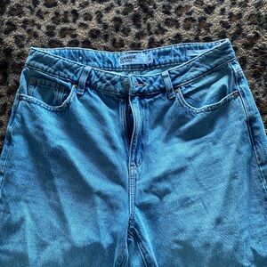 Garage Blue Denim Low-Rise Baggy Jeans